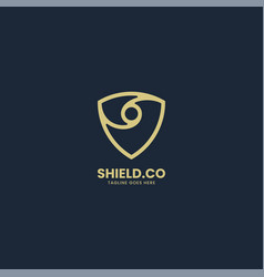 Logo Shield Line Art Style