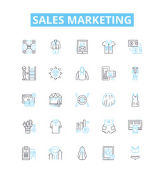 Sales Marketing Line Icons Set Marketing