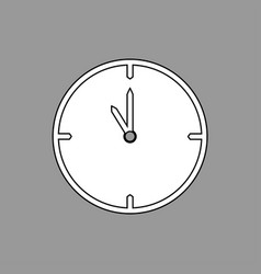 Black And White Thin Line Clock Icon 11 Oclock