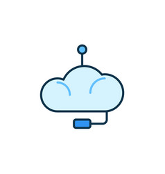 Cloud With Headset Chatbot Concept Colored Icon