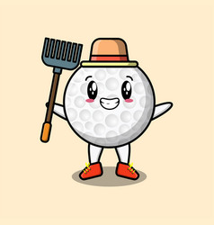 Cute Cartoon Agricultural Worker Golf Ball