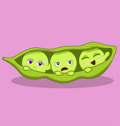 Cute Green Peas Smiling