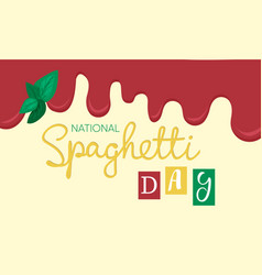 National Spaghetti Day Handwriting Text