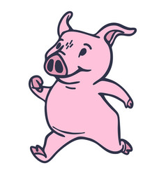 Pig Running Cartoon