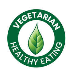 Vegetarian Plant Based Round Icon With An