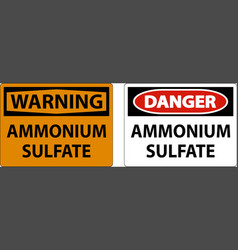 Danger Ammonium Sulfate Symbol Sign On White