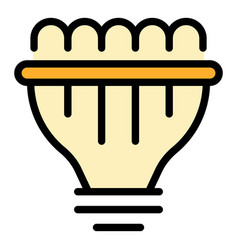 Big Smart Lightbulb Icon Flat