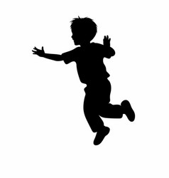 Jumping Kid Black Icon On White Background