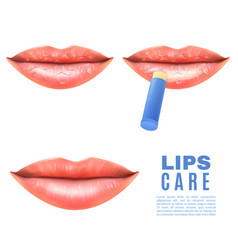 Lips Care And Protection Realistic Poster