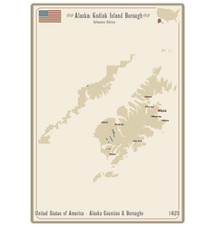 Map Kodiak Island Borough In Alaska