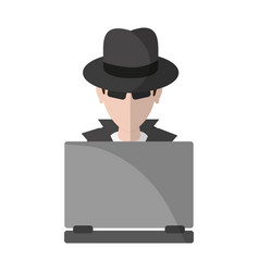 Hacker with laptop Royalty Free Vector Image - VectorStock