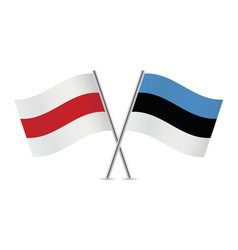 Belarus Opposition And Estonia Flags