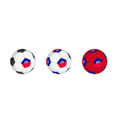 Collection Football Ball With The Haiti Flag