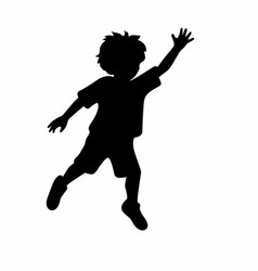 Jumping Kid Black Icon On White Background