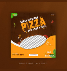 Super Delicious Pizza Social Media Template Design