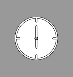 Black And White Thin Line Clock Icon 6 Oclock