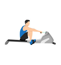 Man Doing Cardio Rowing Machine