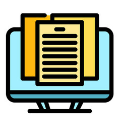 Monitor Digital Book Icon Flat