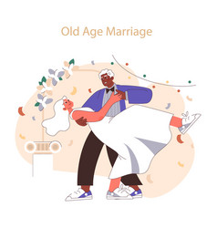 Old Age Marriage Joyous Senior Couple In A