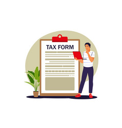 Tax Form Concept Online Payment Flat