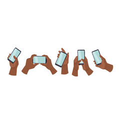 Hands African American People Holding Phone