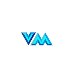 Letter Vm Diamond 3d Geometric Symbol Simple Logo