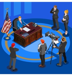 President Desk Isometric People