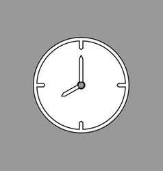 Black And White Thin Line Clock Icon 8 Oclock