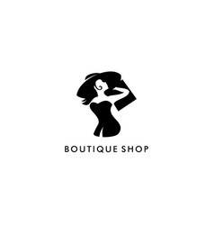 Negative Space Woman Shopping Logo