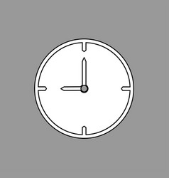 Black And White Thin Line Clock Icon 9 Oclock