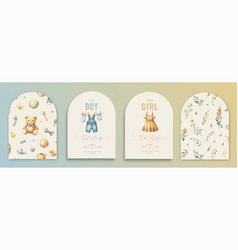 Cute Baby Shower Watercolor Arch Invitation Card