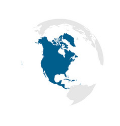 North America Continent Highlighted On Earth Globe