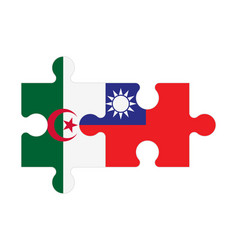 Puzzle Of Flags Of Algeria And Taiwan