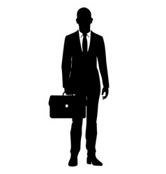 Businessman In Suit With Briefcase Silhouette