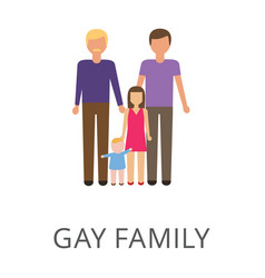 Gay Family With Two Children Isolated On White