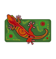 Lizard In Australian Aboriginal Style