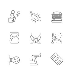 Set Line Icons Hemorrhoid