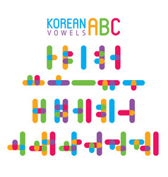 Korean Alphabet Set In Flat Style