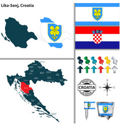 Map Lika Senj Croatia