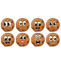 Set Of Facial Expression Vintage Style Cookie