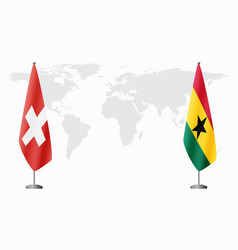 Switzerland And Ghana Flags For Official Meeting