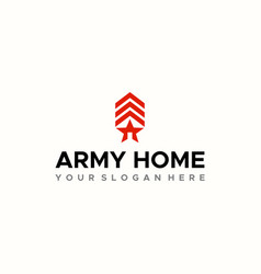 Minimalist Army Home House Emblem Logo Design