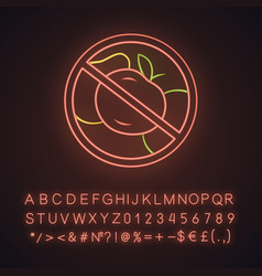 No Fruit Diet Neon Light Icon High Fiber