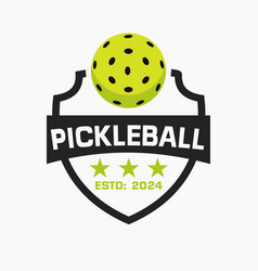 Pickle Ball Logo Concept With Shield