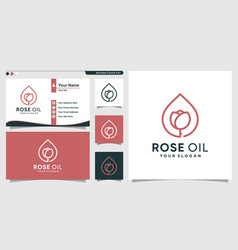 Rose Oil Logo With Simple And Cool Line Art Style