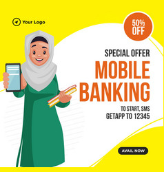 Banner Design Of Special Offer On Mobile Banking