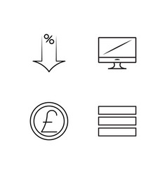 Business Simple Outlined Icons Set