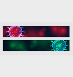 Coronavirus Banners Set In Two Color Shades