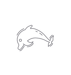 Dolphin Line Icon Thin