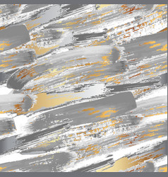 Gray And Gold Brush Strokes Seamless Pattern